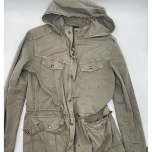 Buffalo David‎ Bitton Womens Brown Hooded Jacket Coat Size XS/TP #C459